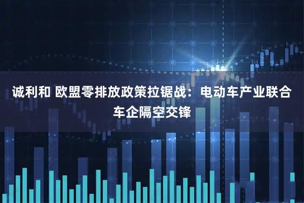 诚利和 欧盟零排放政策拉锯战：电动车产业联合车企隔空交锋